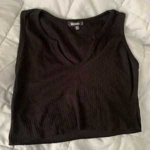 Black tank crop top